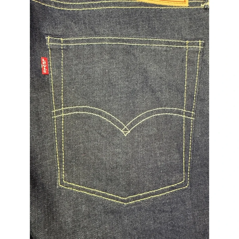 Levis 513 Slim Straight Jeans Mens 38x32 Dark Indigo Blue Denim Pants 06990-110